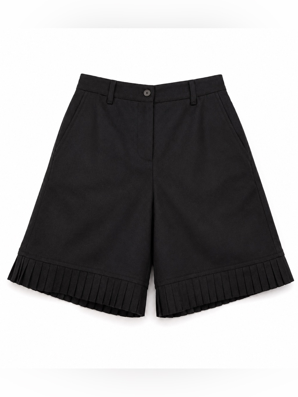 NWT BURBERRY BLACK FRINGE HEM WOOL SHORTS